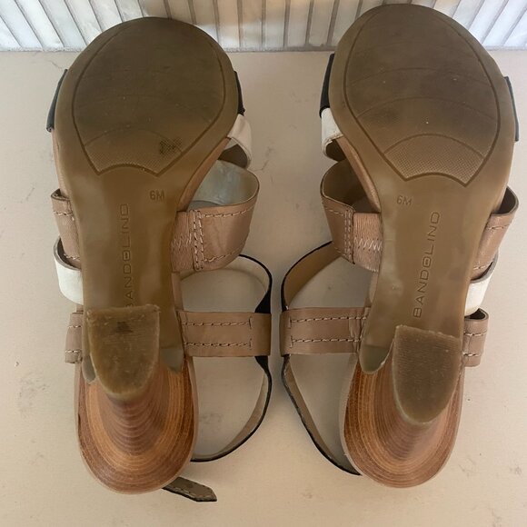 Bandolino Open Toe Heels Sandals, Sling Back, White, Tan, Black, 6 - Picture 8 of 11